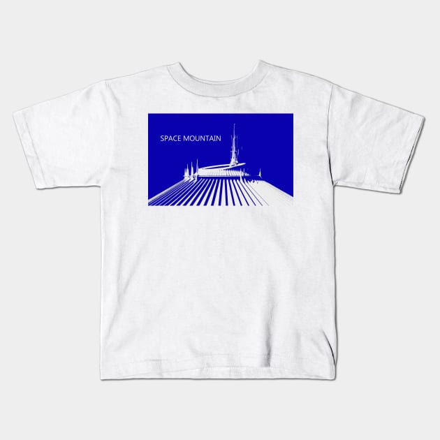 Space Mountain retro art Kids T-Shirt by dltphoto